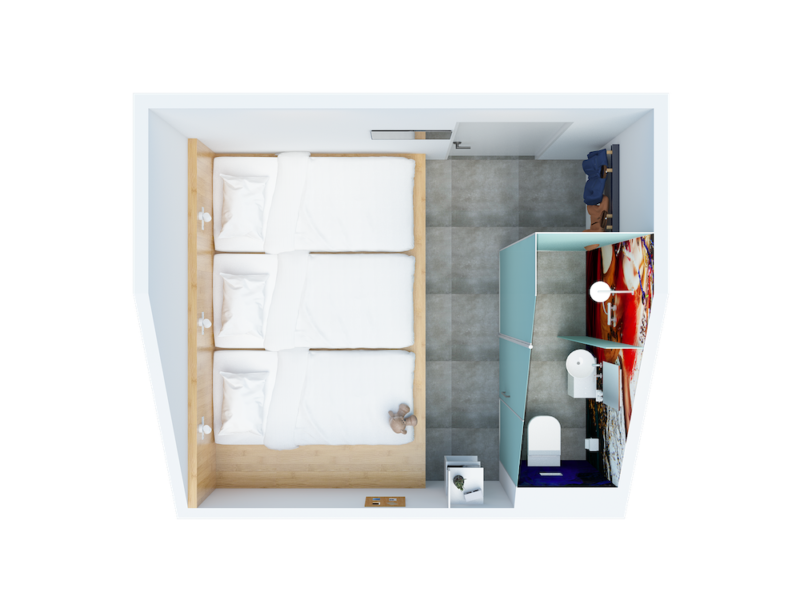 bunk amsterdam room for 3 render