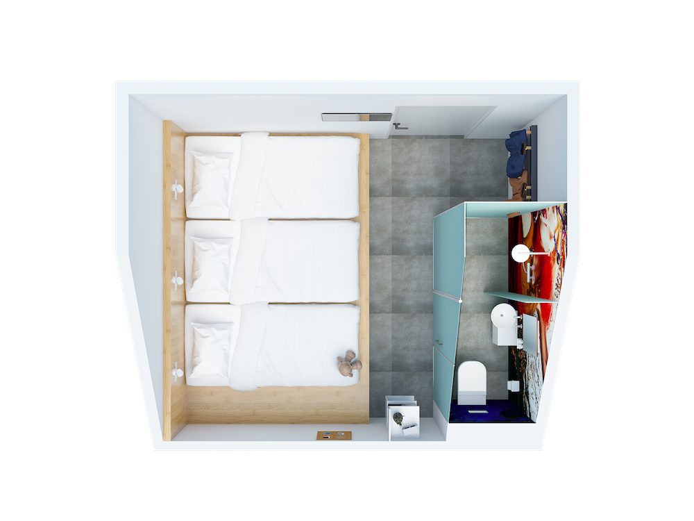 bunk amsterdam room for 3 render