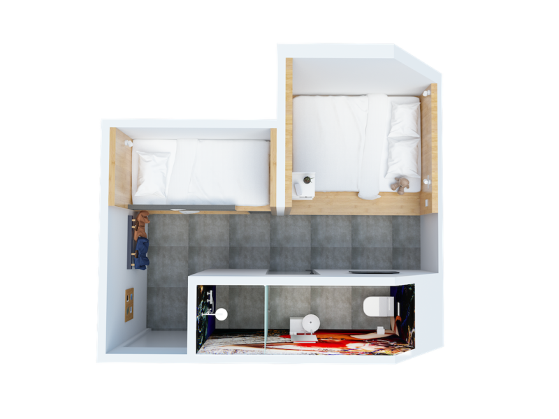 bunk amsterdam room for family render
