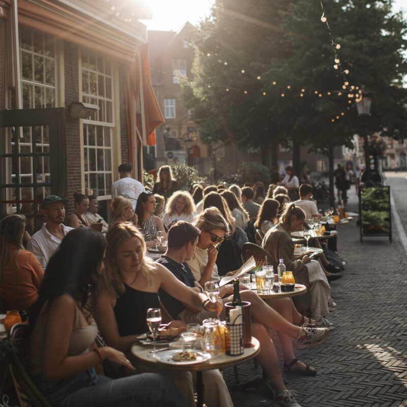 Terrace at Café Carèl nearby Bunk Utrecht